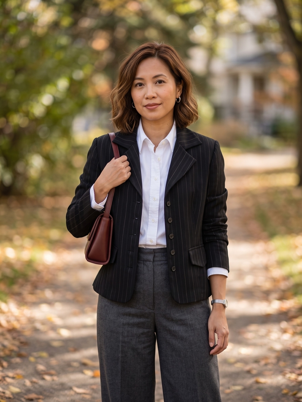 Vintage Vanity Fair Pinstripe Blazer Office Siren Dark Academia Tailored Jacket
